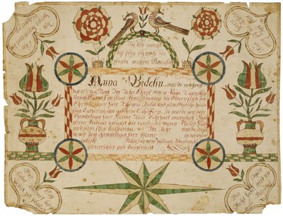 Birth Certificate, c. 1820-1830 by American School